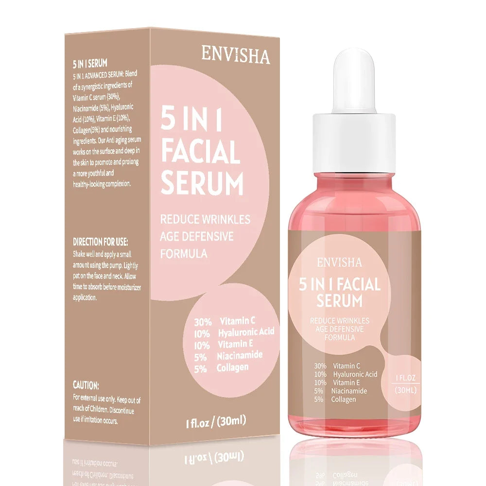 ENVISHA 4 In 1 Face Serum Hyaluronic Acid Niacinamide Vitamin Anti-Aging Anti-wrinkle Deep Moisturizing Firming Skin Care