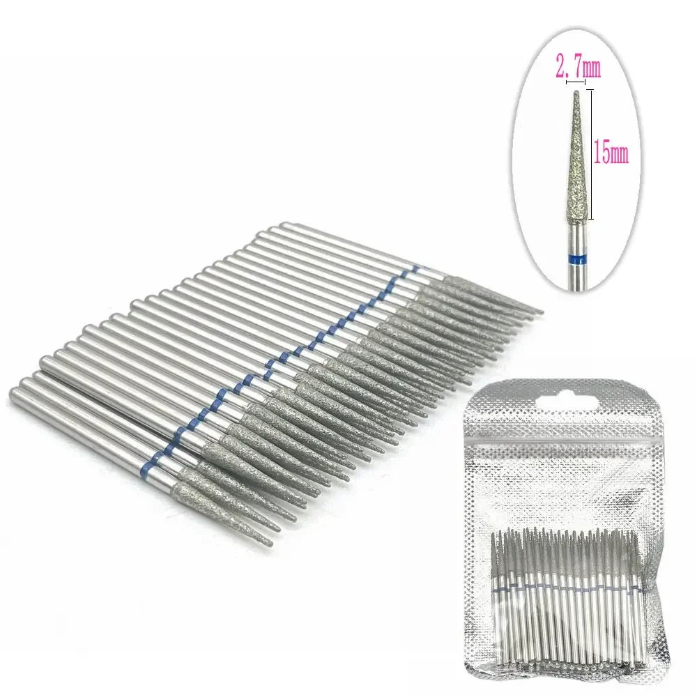 50pc Diamond Nail Drill Cuticle Clean Bit Set Milling Cutter for Manicure Electric  Bits Accessories Dead Skin Remove Tool