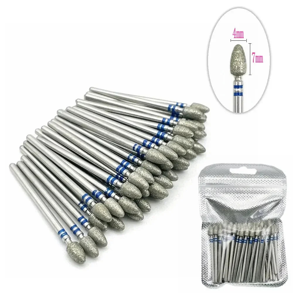 50pc Diamond Nail Drill Cuticle Clean Bit Set Milling Cutter for Manicure Electric  Bits Accessories Dead Skin Remove Tool
