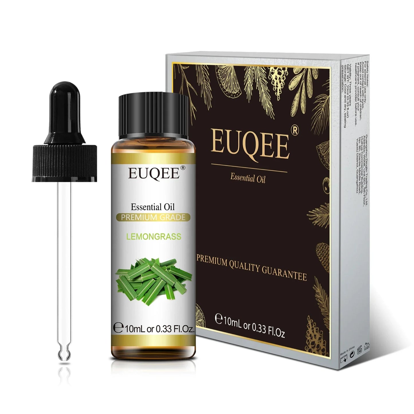 EUQEE 10ml Pure Natural Essential Oil Lavender Jasmine Eucalyptus Vanilla Sandalwood Sweet Orange Lemon Oregano Rose Fragrance