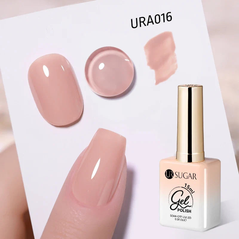 UR SUGAR 15ml Jelly Milky White Translucent Color Gel Polish Semi Permanent UV Gel Nail Art Soak Off Gel Varnish Latest Fashion
