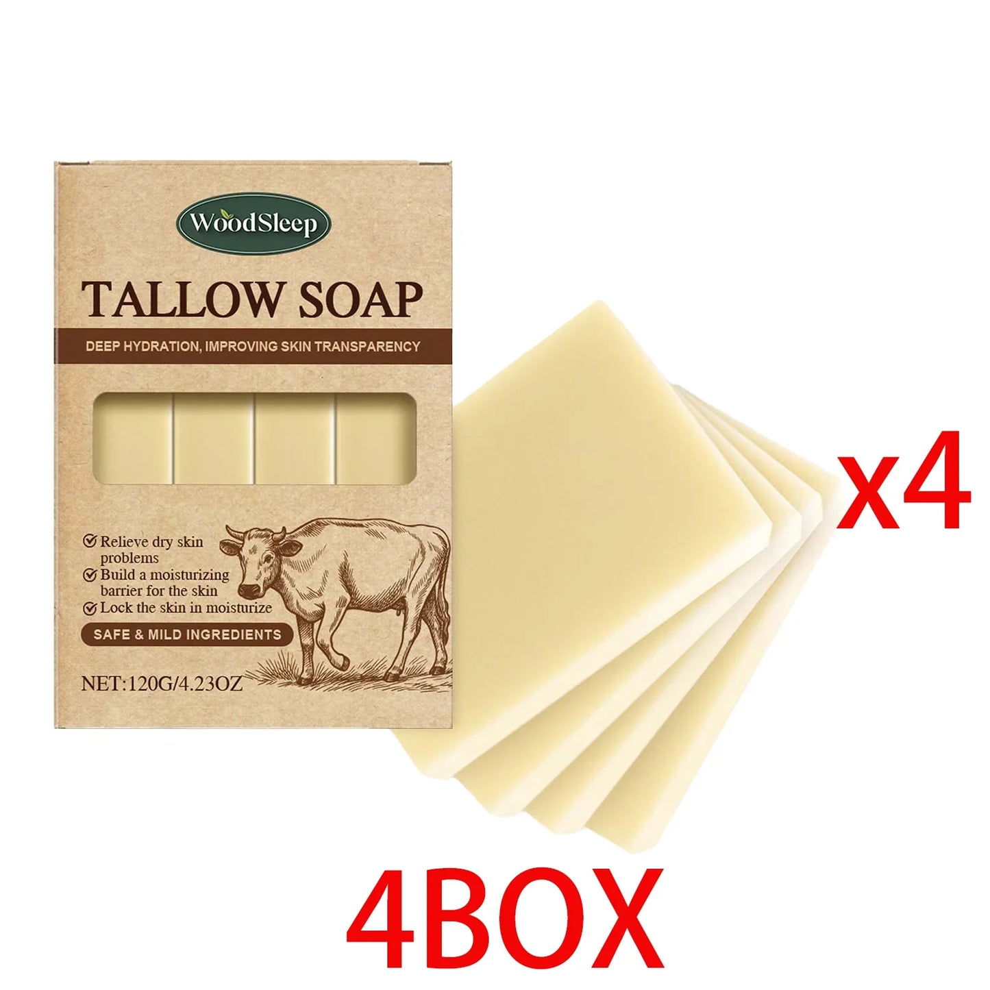 Grass-Fed Beef Tallow Soap Gently Clean For Skincare Suitable For Face & Body Wash Refreshing Rich In Lather Soap Bar Moisturize