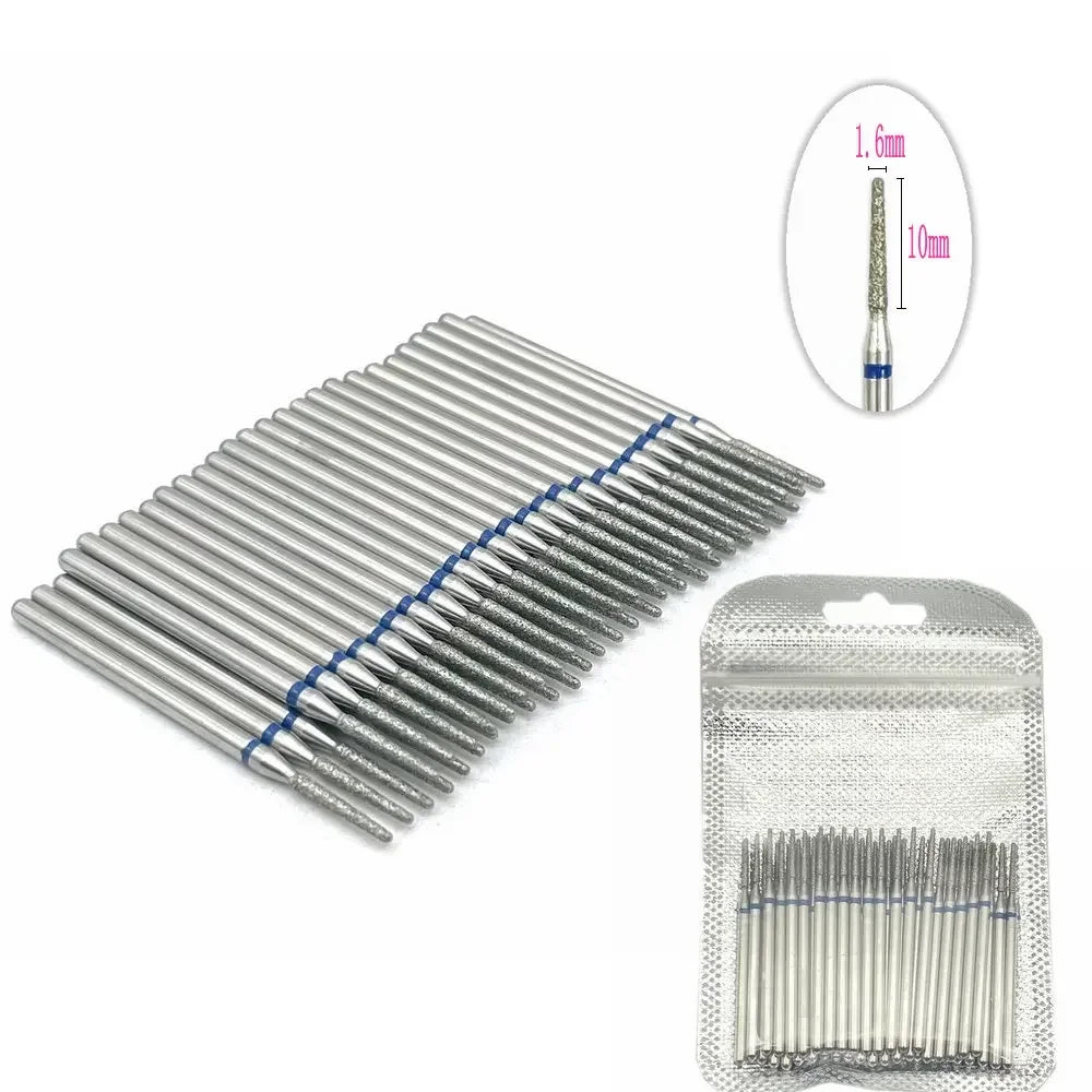 50pc Diamond Nail Drill Cuticle Clean Bit Set Milling Cutter for Manicure Electric  Bits Accessories Dead Skin Remove Tool