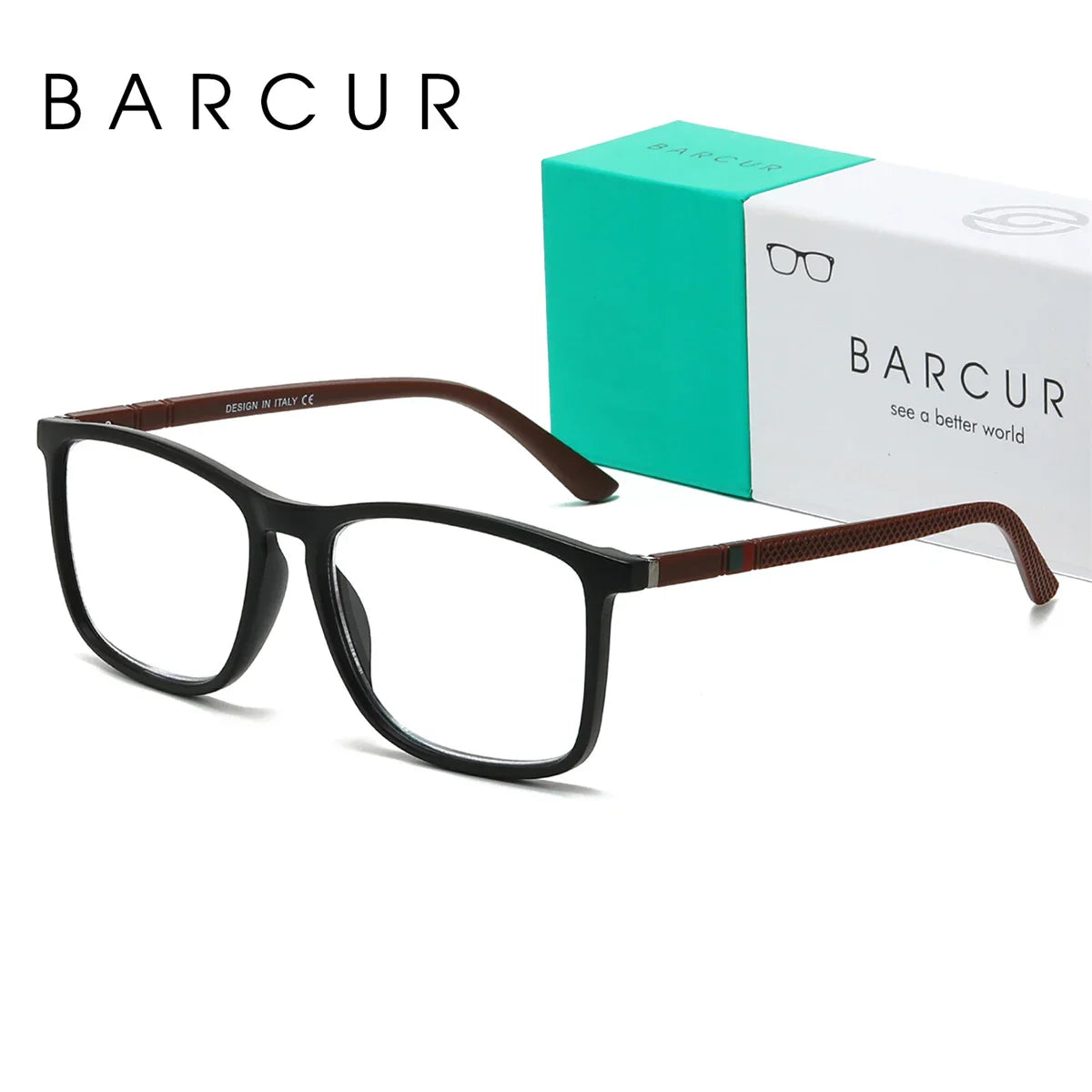 BARCUR Original Design Unisex Lightweight Reading Glasses – Classic and Comfortable Eye Protection for Men and Women Rectangle Frame