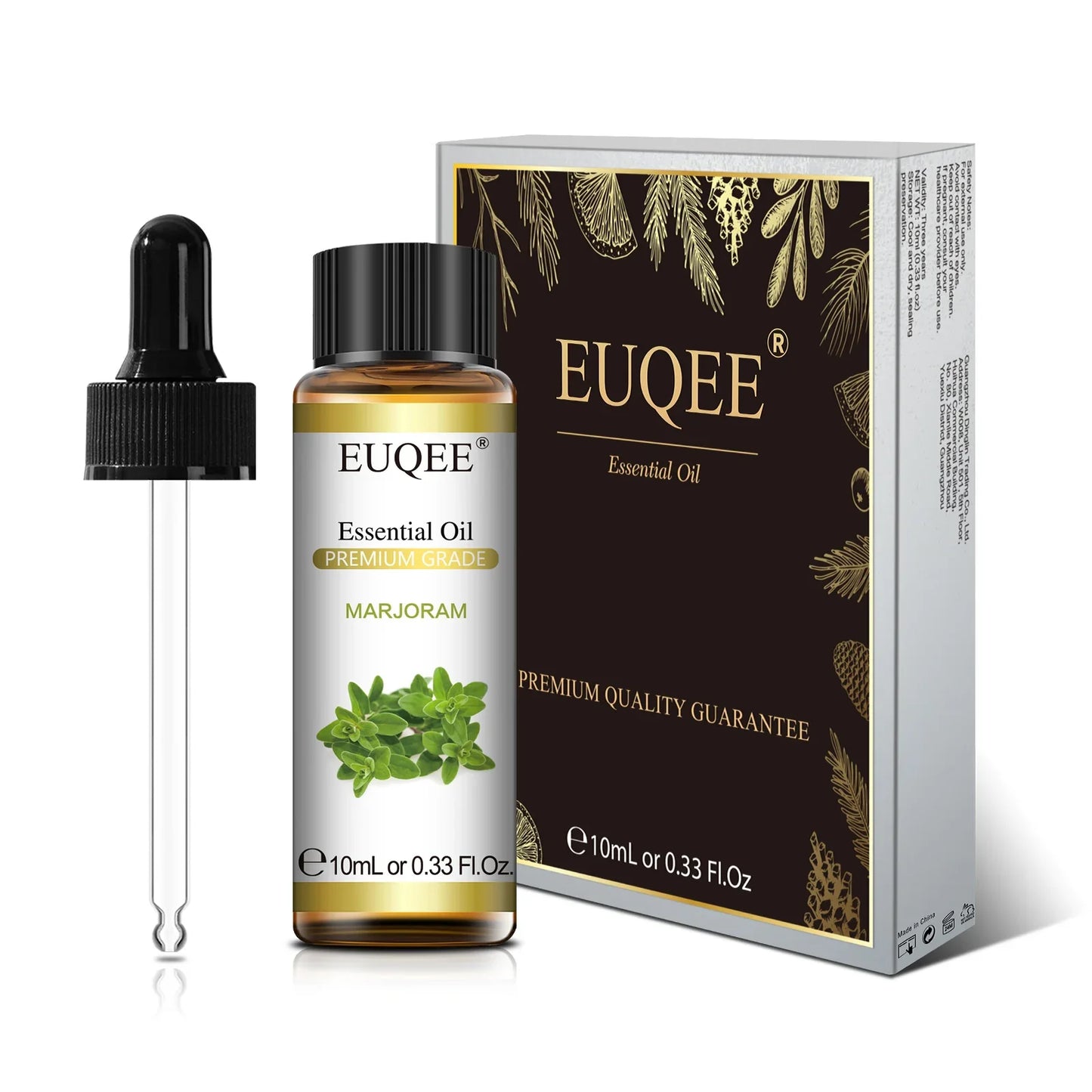 EUQEE 10ml Pure Natural Essential Oil Lavender Jasmine Eucalyptus Vanilla Sandalwood Sweet Orange Lemon Oregano Rose Fragrance