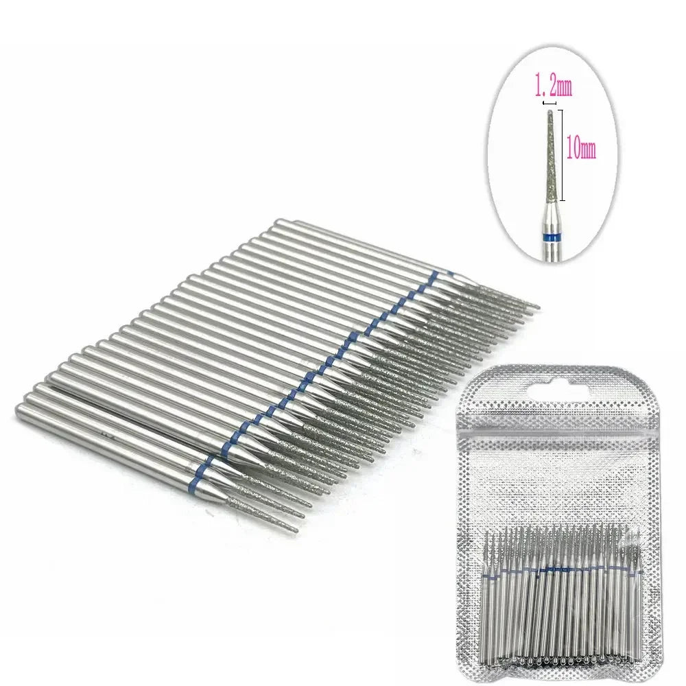 50pc Diamond Nail Drill Cuticle Clean Bit Set Milling Cutter for Manicure Electric  Bits Accessories Dead Skin Remove Tool