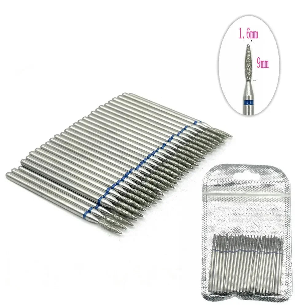 50pc Diamond Nail Drill Cuticle Clean Bit Set Milling Cutter for Manicure Electric  Bits Accessories Dead Skin Remove Tool