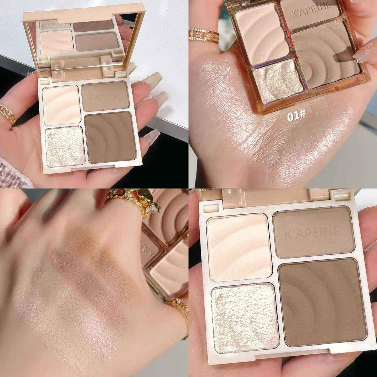 4 Colors Highlighter Contour 3D Facial Bronzer Cosmetic Brightening Beige Matte Highlights Palette Nose Shadow Powder Makeup