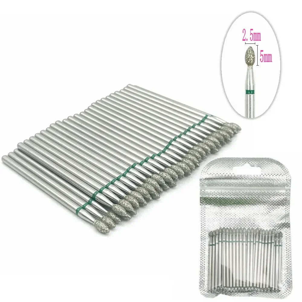 50pc Diamond Nail Drill Cuticle Clean Bit Set Milling Cutter for Manicure Electric  Bits Accessories Dead Skin Remove Tool