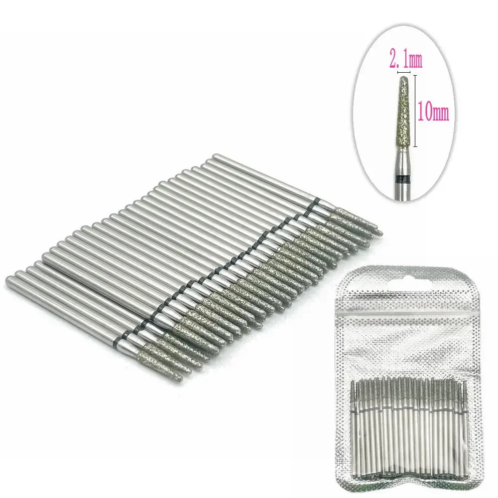 50pc Diamond Nail Drill Cuticle Clean Bit Set Milling Cutter for Manicure Electric  Bits Accessories Dead Skin Remove Tool