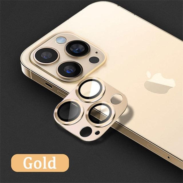 Camera Lens Metal Protector Glass For iPhone 14 Pro 13Pro 13 12 Pro Max Plus Full Cover Lens Protective Cap For iPhone 13 14Pro Tempered Glass Lens Film Metal Camera Screen Protection HD Clear Lens Protector