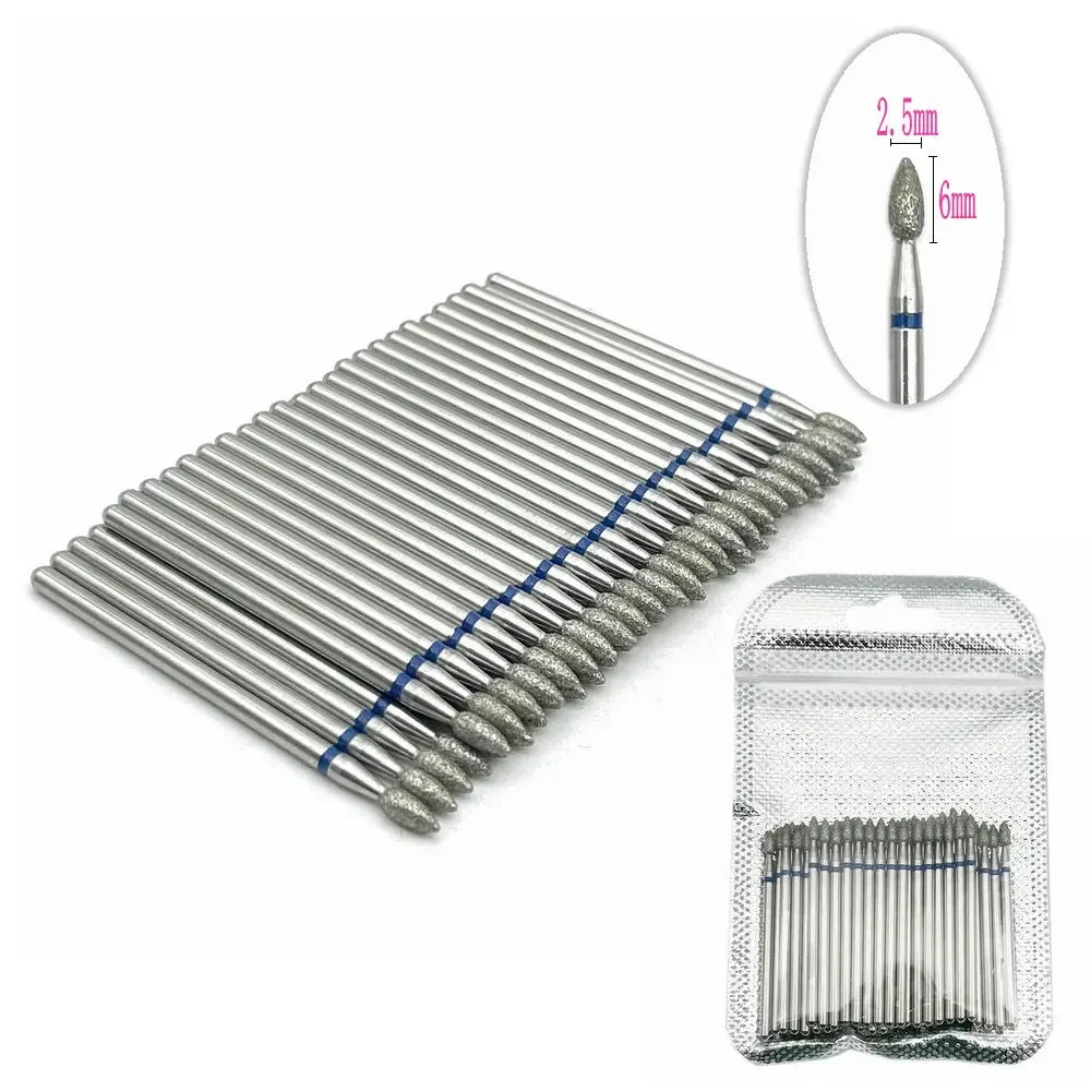 50pc Diamond Nail Drill Cuticle Clean Bit Set Milling Cutter for Manicure Electric  Bits Accessories Dead Skin Remove Tool