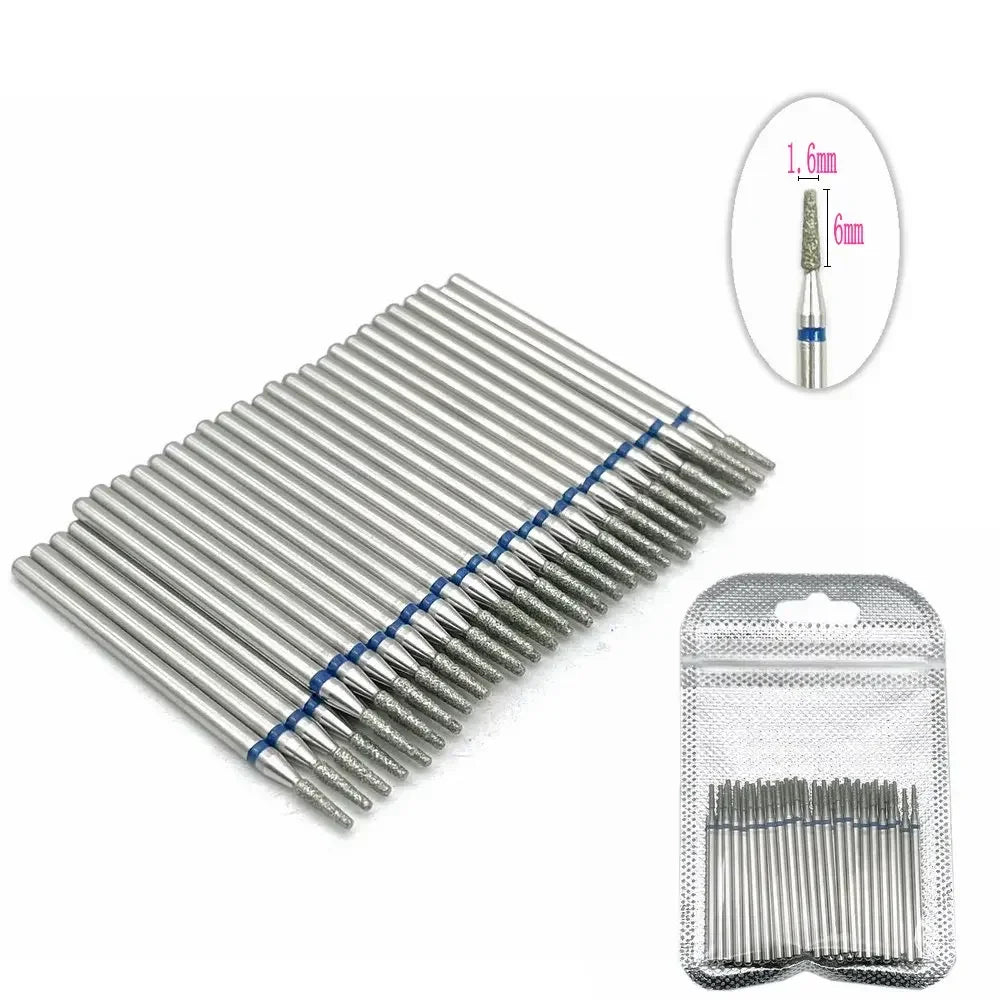 50pc Diamond Nail Drill Cuticle Clean Bit Set Milling Cutter for Manicure Electric  Bits Accessories Dead Skin Remove Tool