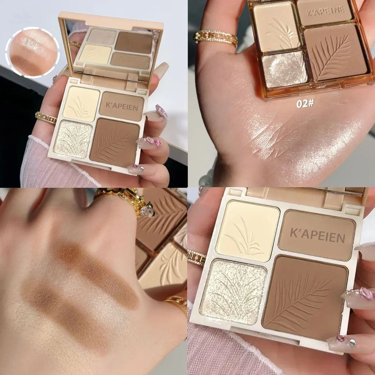 4 Colors Highlighter Contour 3D Facial Bronzer Cosmetic Brightening Beige Matte Highlights Palette Nose Shadow Powder Makeup