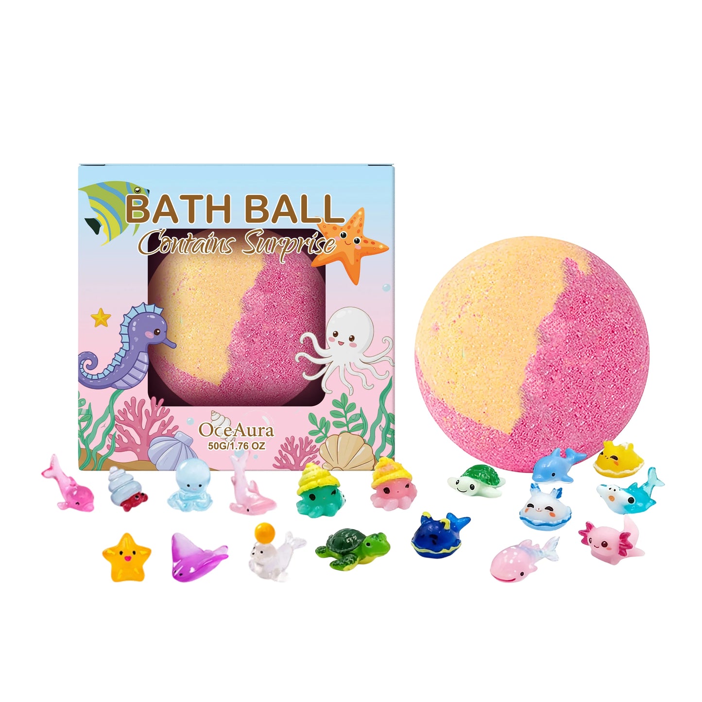 12pcs Bath Bombs Set with Surprise Toys Inside Natural Organic Bubble Bath Fizzies Balls Gift for Holiday Gift Set