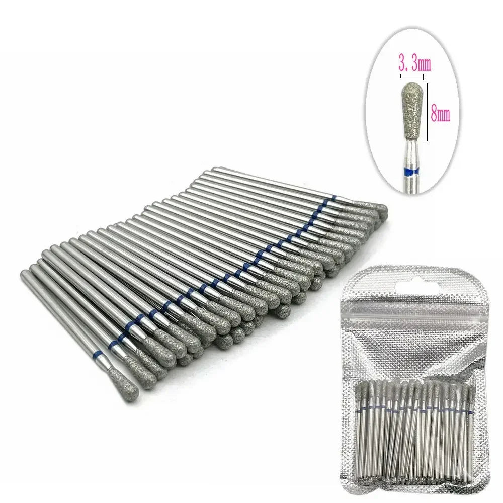 50pc Diamond Nail Drill Cuticle Clean Bit Set Milling Cutter for Manicure Electric  Bits Accessories Dead Skin Remove Tool