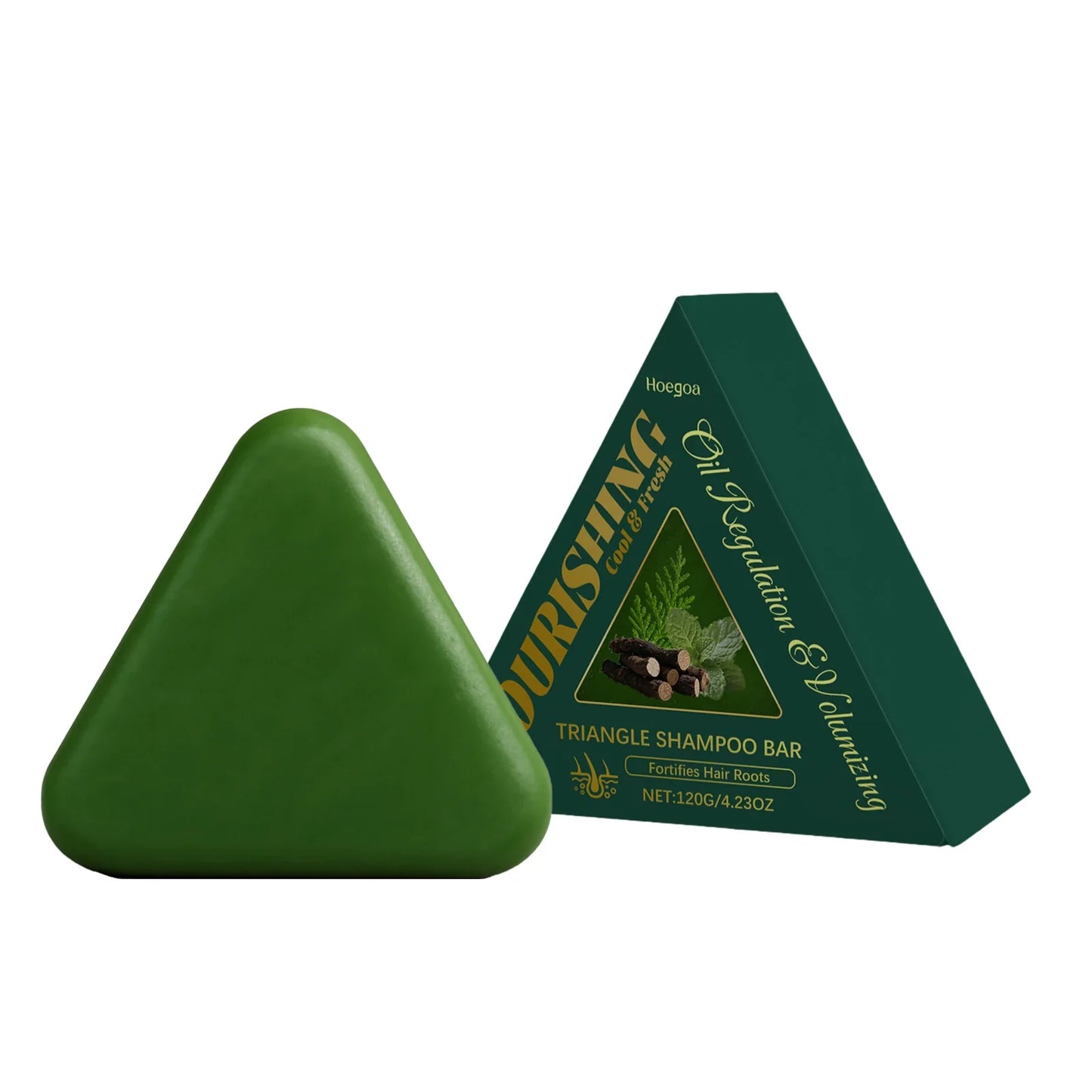 Triangle Green Hair Growth Soap Nourish Hair Roots Improve Dry Frizzy Damaged Hair Repair Regulate Grease Anti Hair Loss Shampoo