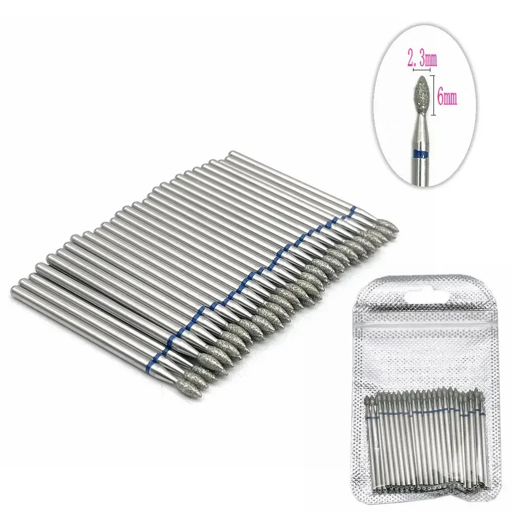 50pc Diamond Nail Drill Cuticle Clean Bit Set Milling Cutter for Manicure Electric  Bits Accessories Dead Skin Remove Tool