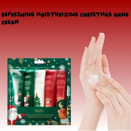 Christmas Gift Box 5-Piece Hand Cream Set, Creamy Texture, Moisturizing Travel-Sized Pack, Durable and Nourishing, Whitening and Smoothing, Women's Hand Care Gift