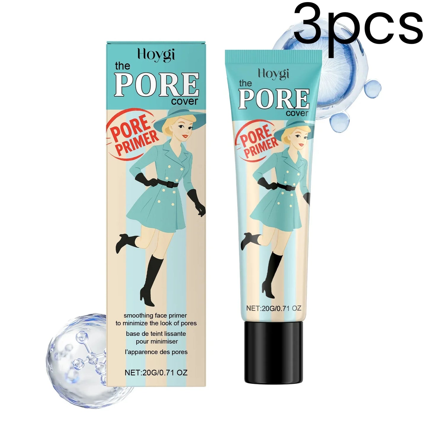 Hoygi Pore Primer Long Lasting Makeup Absorb Excess Oil Fine Texture Refresh Moisturizing Gentle Formula Smoothing Face Primer