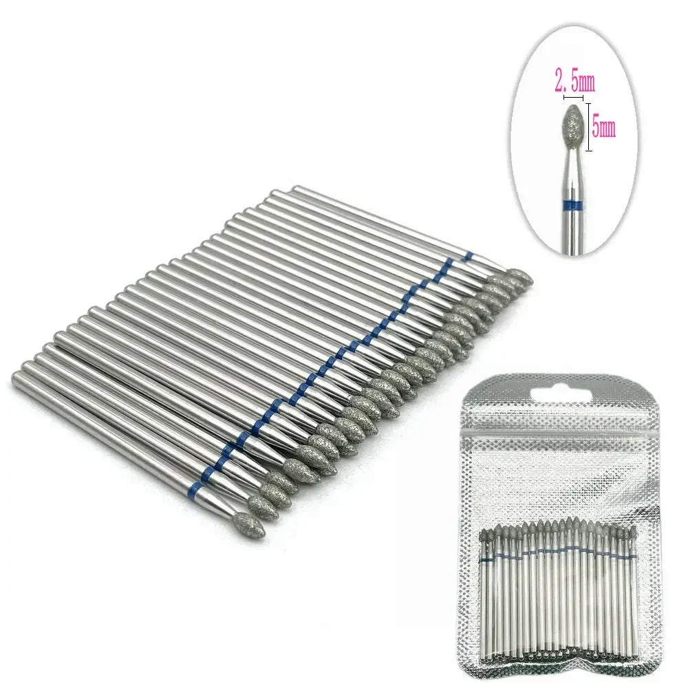 50pc Diamond Nail Drill Cuticle Clean Bit Set Milling Cutter for Manicure Electric  Bits Accessories Dead Skin Remove Tool