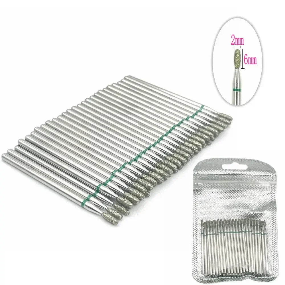 50pc Diamond Nail Drill Cuticle Clean Bit Set Milling Cutter for Manicure Electric  Bits Accessories Dead Skin Remove Tool