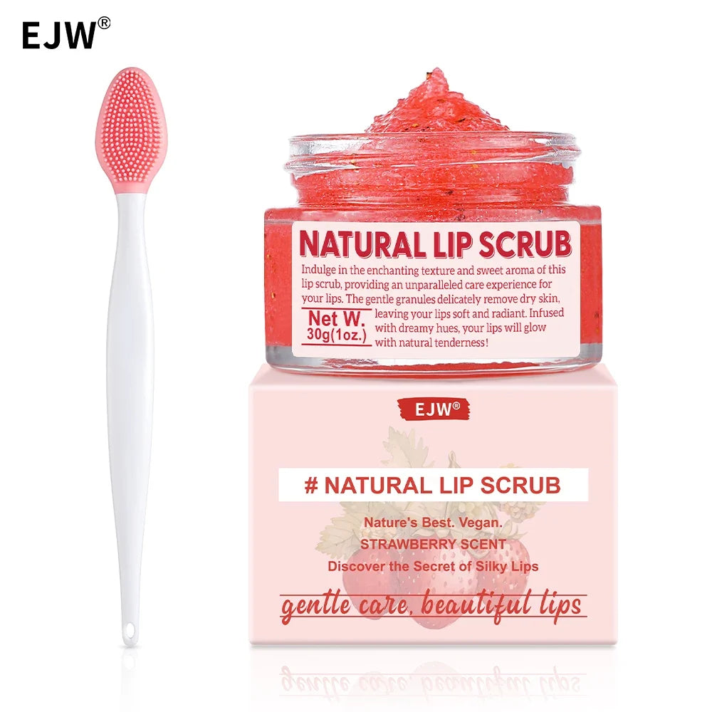 Strawberry Lip Scrub & Repair, Exfoliator & Moisturizer for Chapped, Dry and Flaky Lips,Sugar Lip Scrub Improve Dullness Remove.