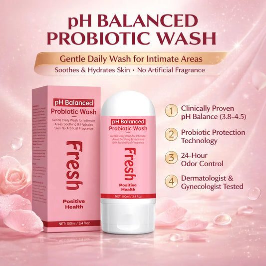 pH Balanced Probiotic Wash Odor Control, pH Balance, Dryness & Support for Intimate Areas Probiotics & Lactic Acid ,100ml
