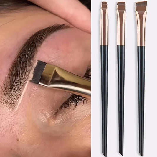 3 Pcs edge eyeliner brush oblique head eyebrow brush outline eyeliner brush ultra-thin eyeshadow brush makeup tools