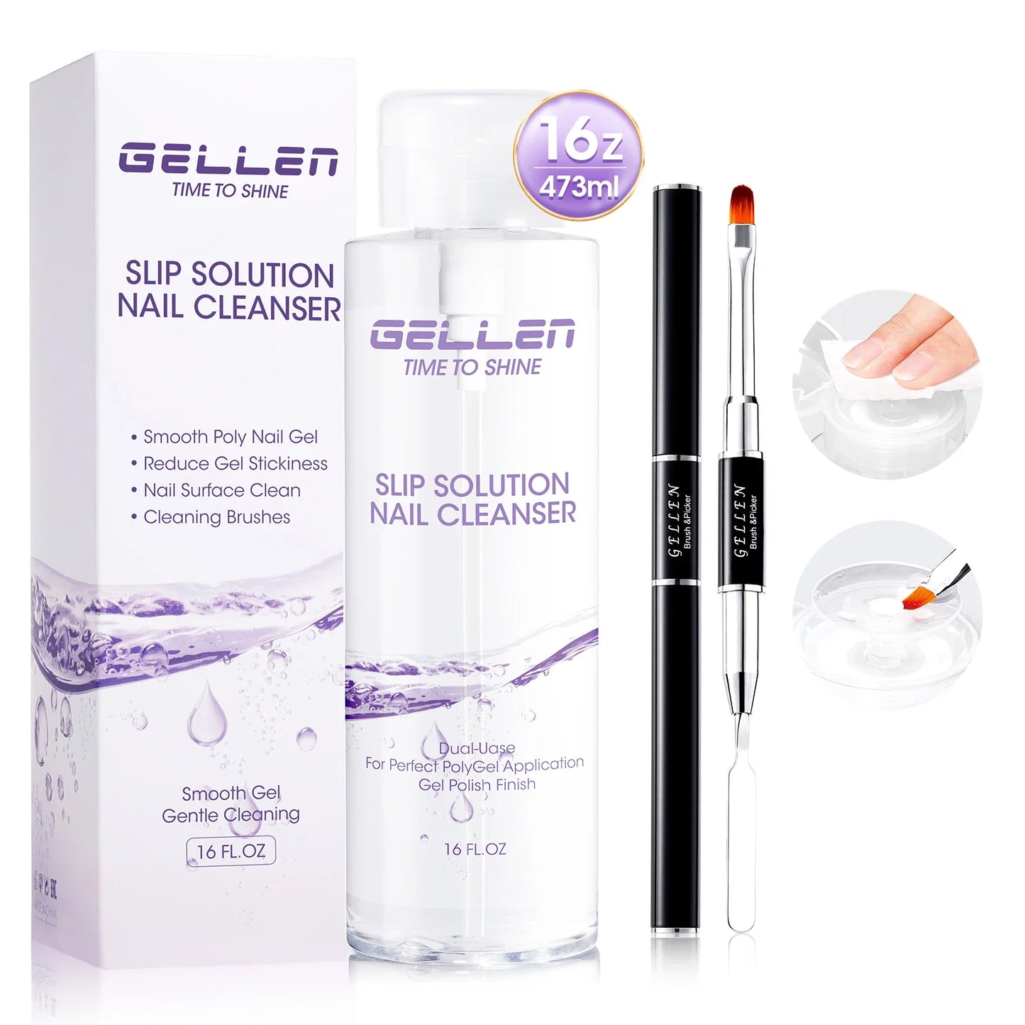 GELLEN Nail Glue Remover 40ml Gentle Formula UV Gel Removal Fake Tips Non Acetone Odorless Easy Debonder False Nails Glue Off