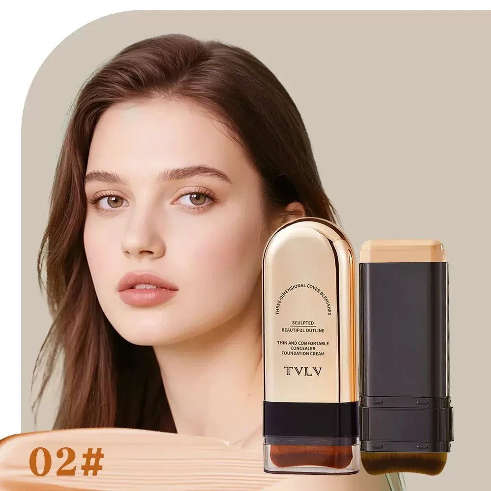 TVLV Skin Tint Stick Long Lasting Lightweight Waterproof Concealer Foundation Cream Flawless Tinted Face Contour Stick Makeup