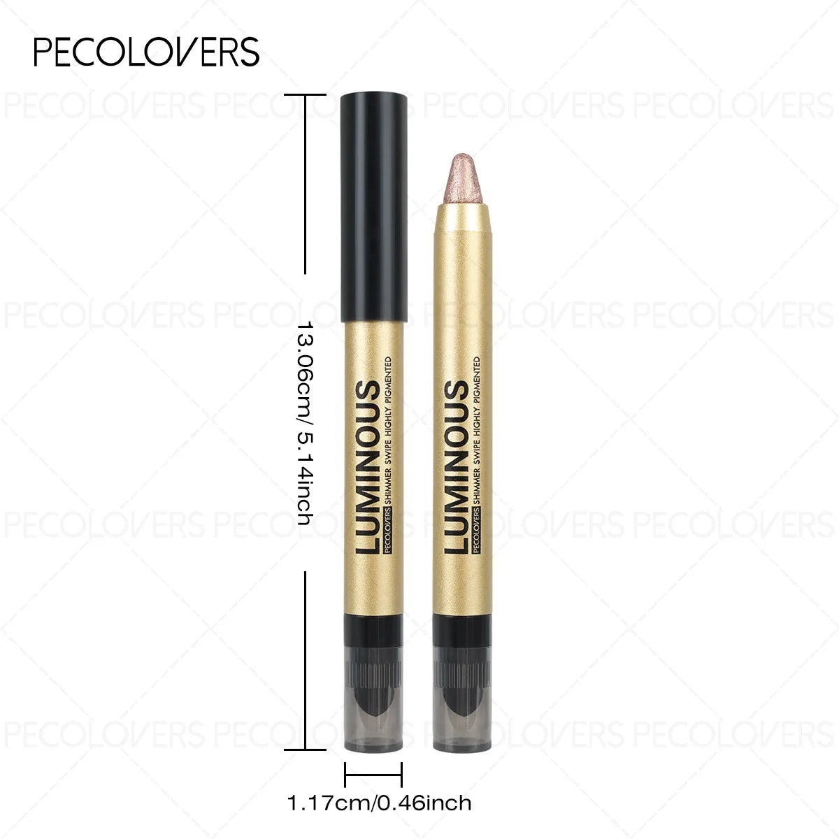 Smudge-Proof & Waterproof Eyeshadow Stick,Dual-Ended Eye with Shadow Stick,Sponge Brush,Glitter & Matte Finishes