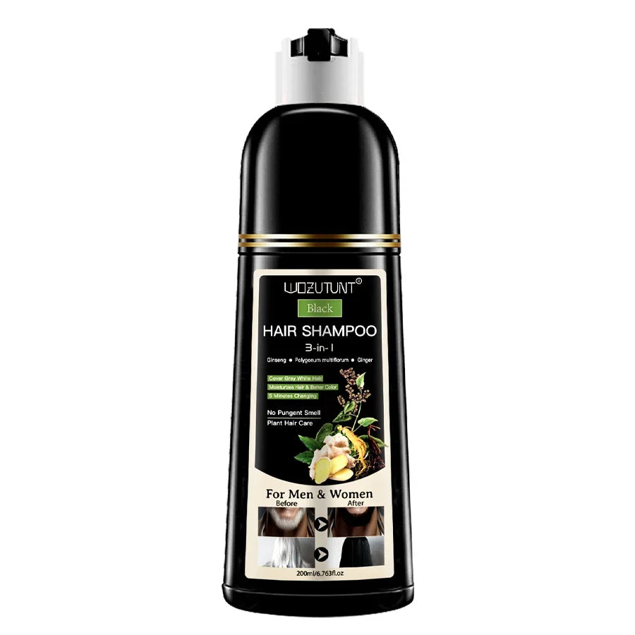 3 In 1 Dye Shampoo Instant Gray White Hair Coverage Hair Color Shampoo 5 Minutes Change Long Lasting Natural Colored Easy To Use