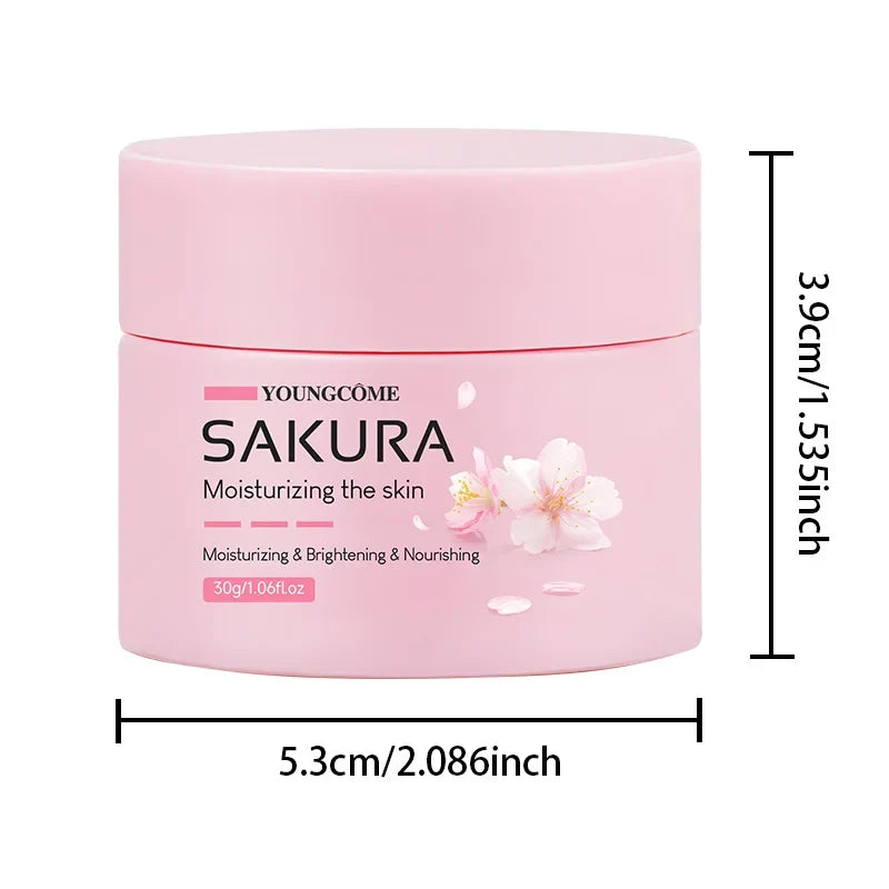 Sakura Essence Cream,Cherry Blossom Facial Moisturizer for Dry & Rough Skin,Anti Aging Face Lifting Nourishing Repair Collagen