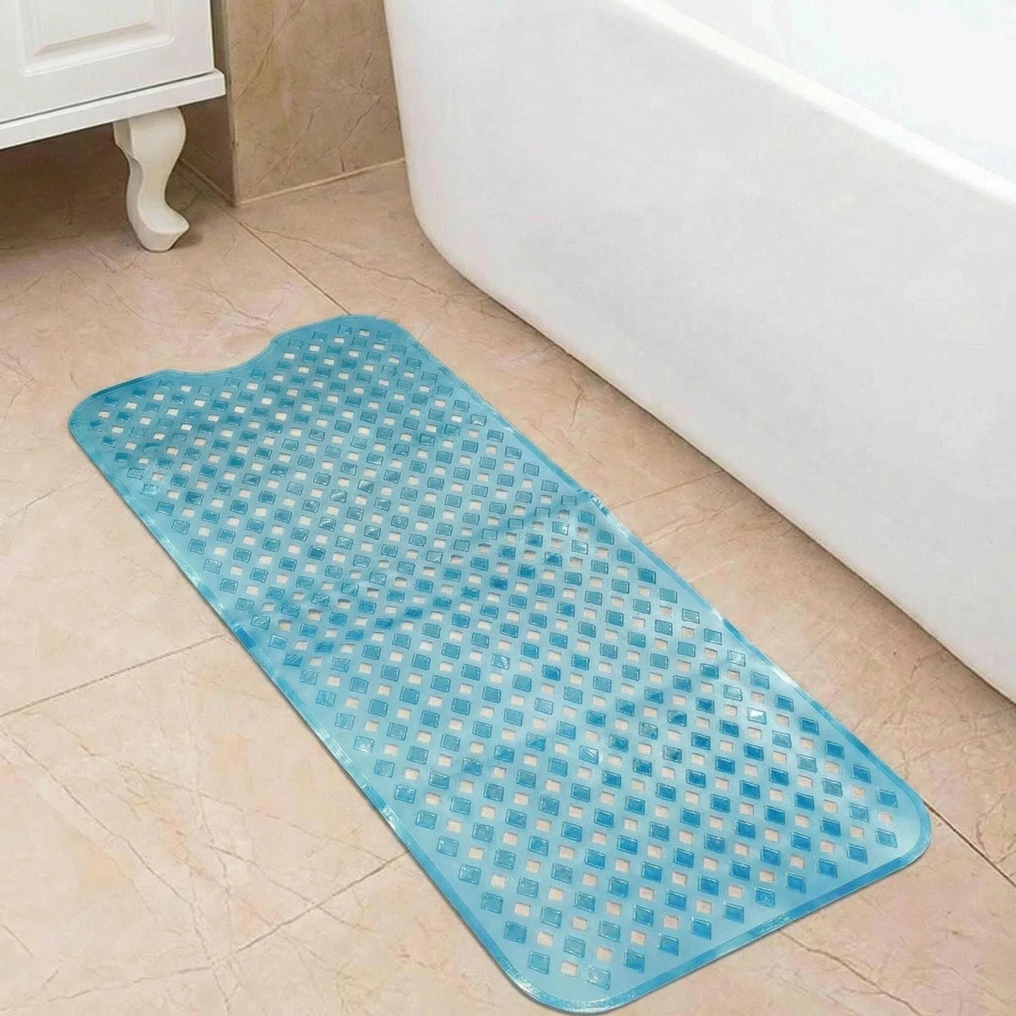 1pc Cartoon Extra Long Bathtub Mat 40x100cm Non Slip Bath Mat for Bathroom Tubs Shower Mats with Suction Cups & Drain Holes