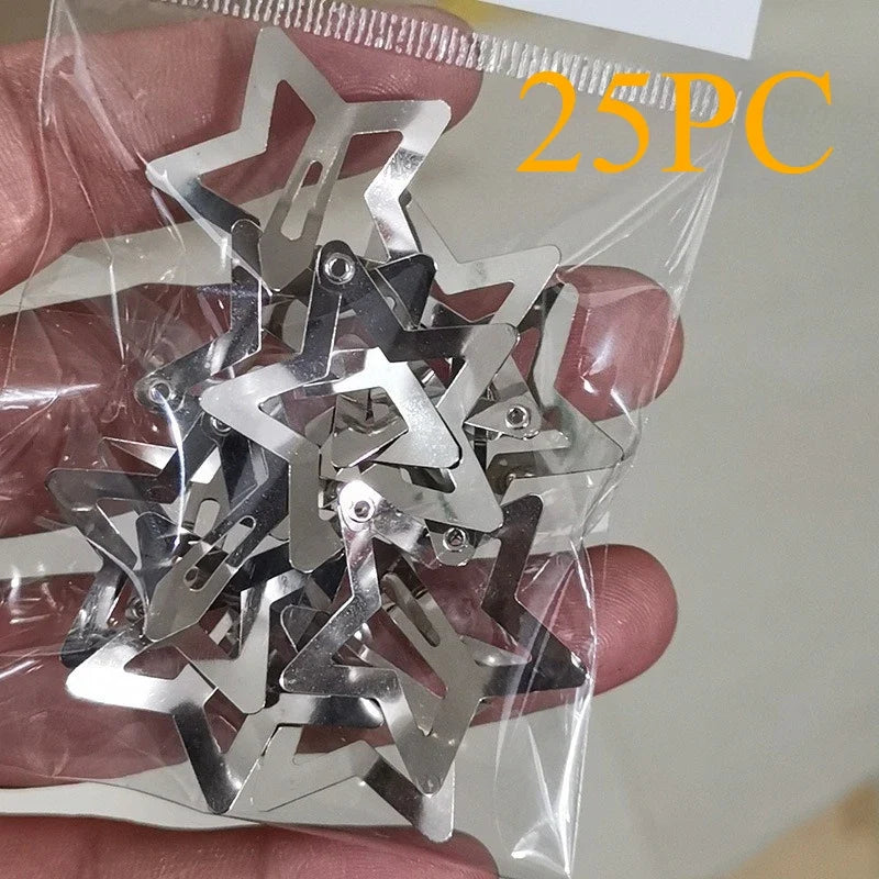 10/25/50/100pcs Y2K Silver Star Hair Clips High Quality Star Hair Clip Metal Clip Silver Pentagram Bb Clip Hair Accessory