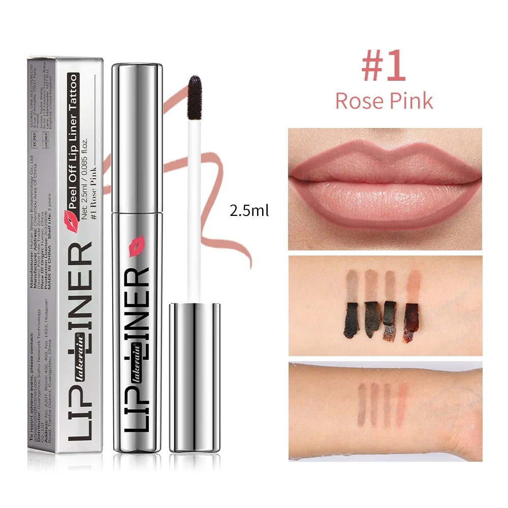 Lip Liner Pencil Peel Off Lip Stain Tattoo Long Wearing Matte Waterproof Smudge Proof Transfer Proof Lip Cosmetic For All Day