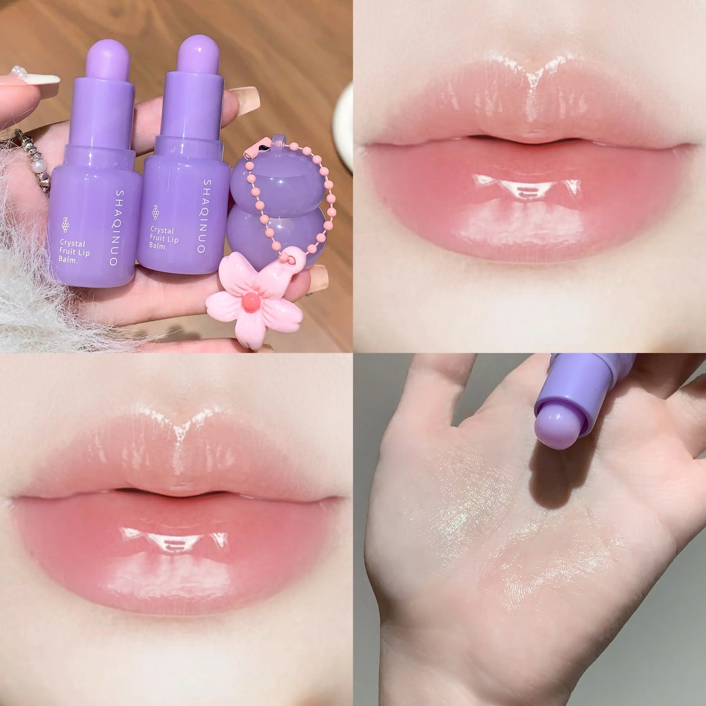 Hydrating Fruit Lip Balm Pendant, Tinted Moisturizing Lip Care for Fall & Winter, Prevents Dry Cracking, Refreshing Fruit Flavor