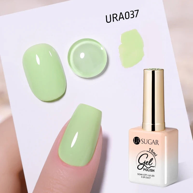UR SUGAR 15ml Jelly Milky White Translucent Color Gel Polish Semi Permanent UV Gel Nail Art Soak Off Gel Varnish Latest Fashion