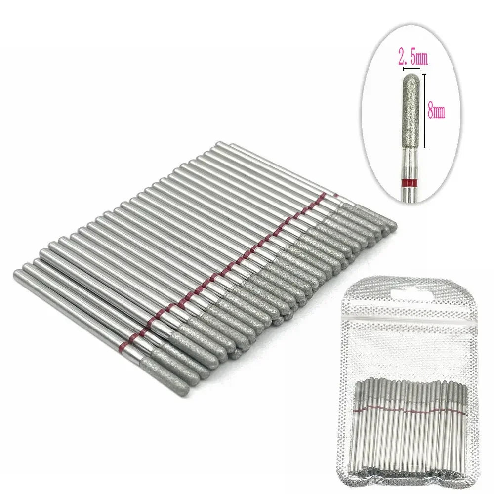 50pc Diamond Nail Drill Cuticle Clean Bit Set Milling Cutter for Manicure Electric  Bits Accessories Dead Skin Remove Tool