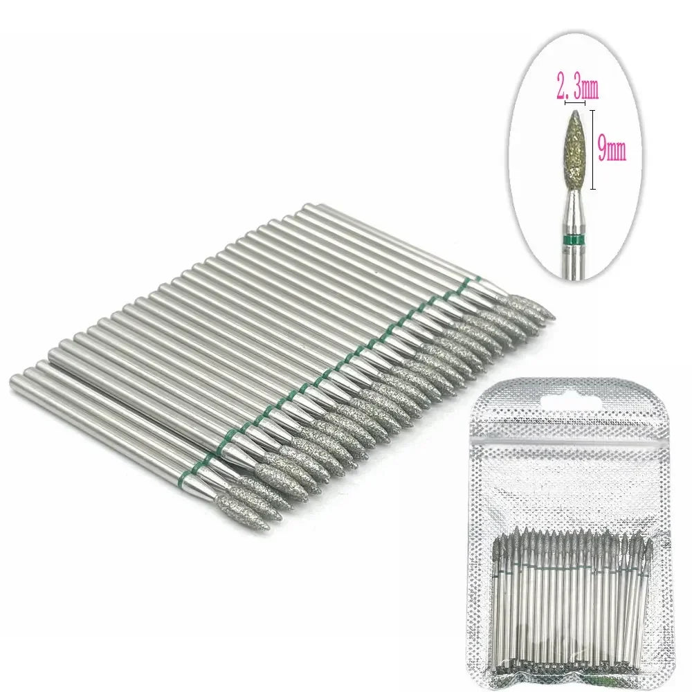50pc Diamond Nail Drill Cuticle Clean Bit Set Milling Cutter for Manicure Electric  Bits Accessories Dead Skin Remove Tool