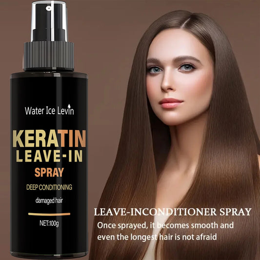 Keratin & Biotin Leave-In Spray 100g, Deep Conditioning Treatment for Damaged Hair, with Rice Amino Acids, Fast Shipping