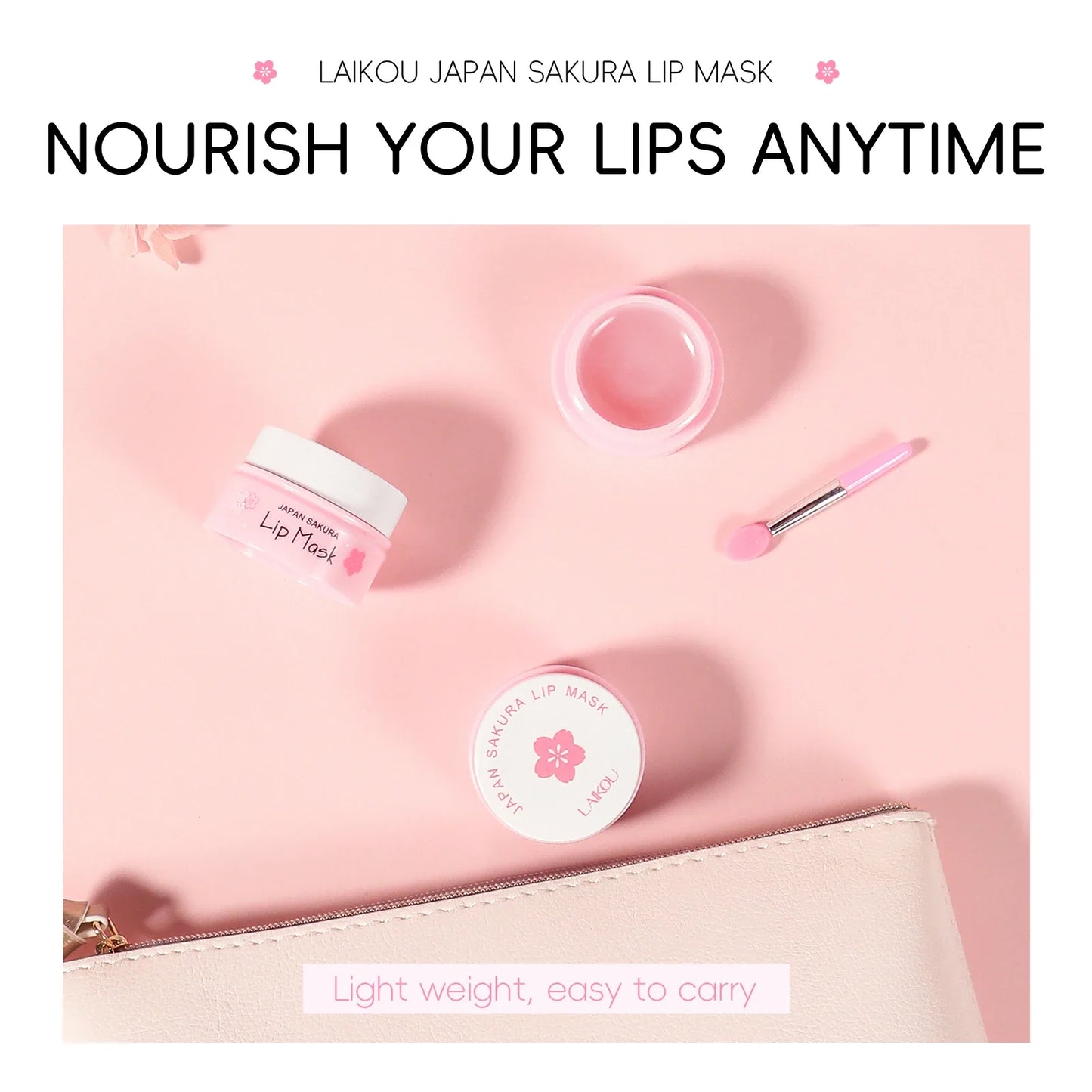 LAIKOU Sakura Lip Mask - Overnight Hydrating Lip Balm for Plump Lip Lines Beauty Care