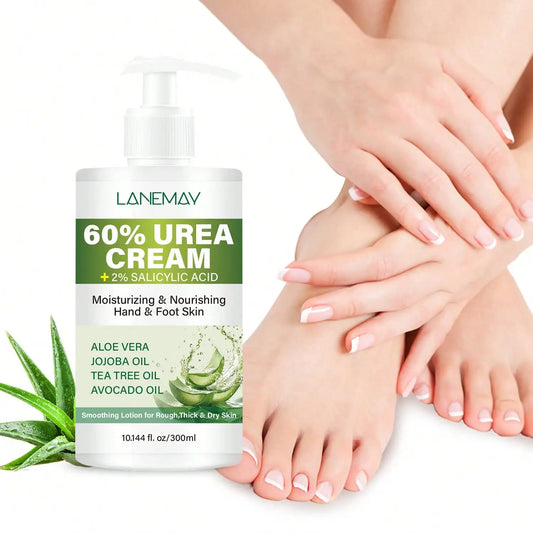 60% Urea Hand & Foot Cream - Long-lasting Skin Moisturizer, Hydrates and Repairs the Skin Barrier, Softens and Brightens Skin