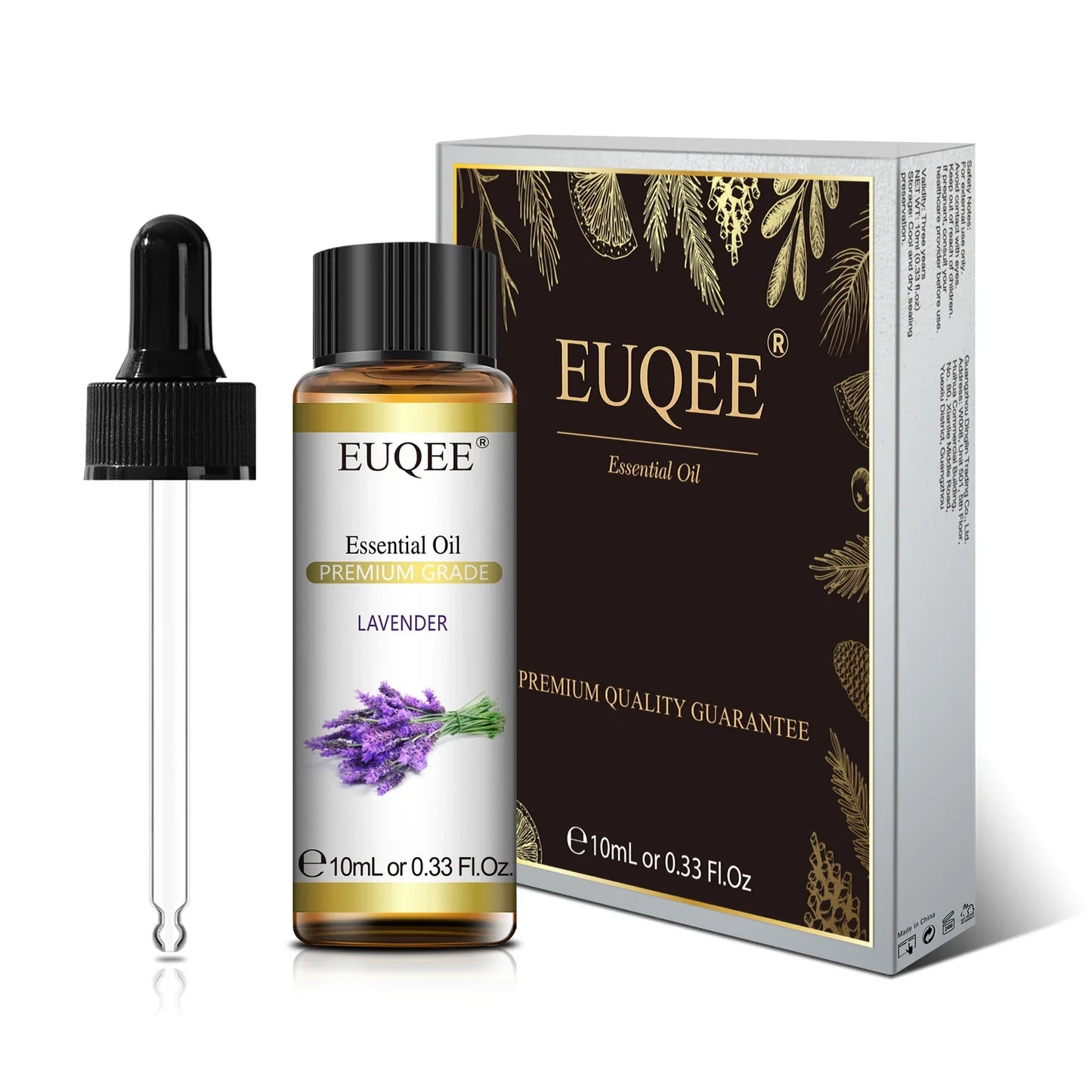 EUQEE 10ml Pure Natural Essential Oil Lavender Jasmine Eucalyptus Vanilla Sandalwood Sweet Orange Lemon Oregano Rose Fragrance