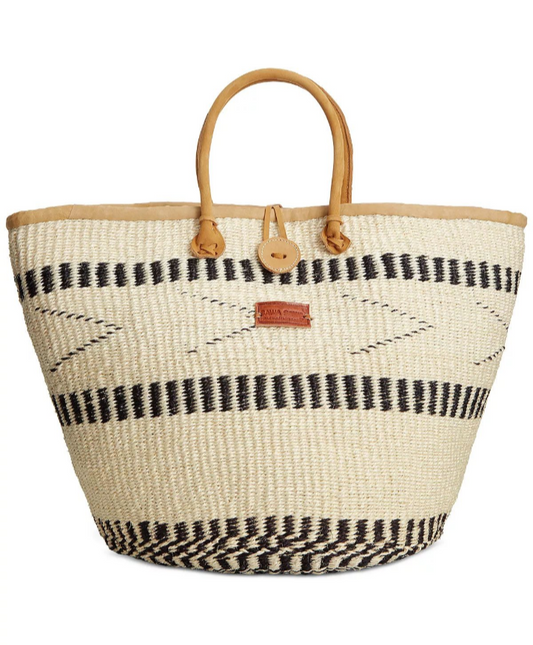 Balance Point Handwoven Straw Sisal Basket Tote Bag