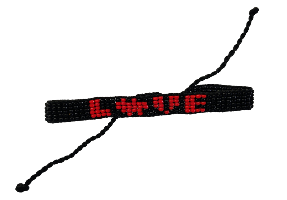 Bold Love Hand Beaded Bracelet