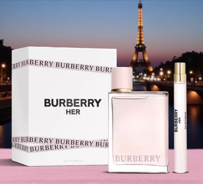 BURBERRY HER 2 PCS SET: 3.3 EAU DE PARFUM SPRAY + 0.33 EAU DE PARFUM SPRAY