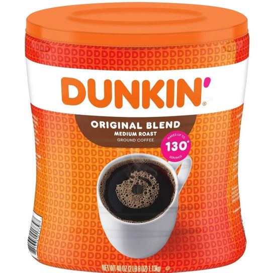 Dunkin' Medium Roast Ground Coffee, Original Blend, 40 oz.