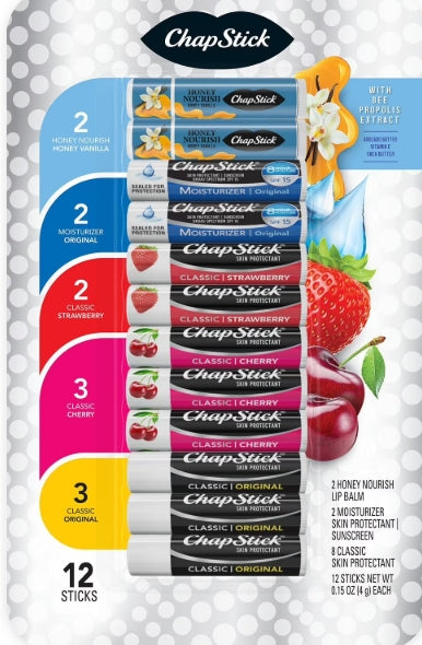 ChapStick Honey Variety Pack, 12 ct